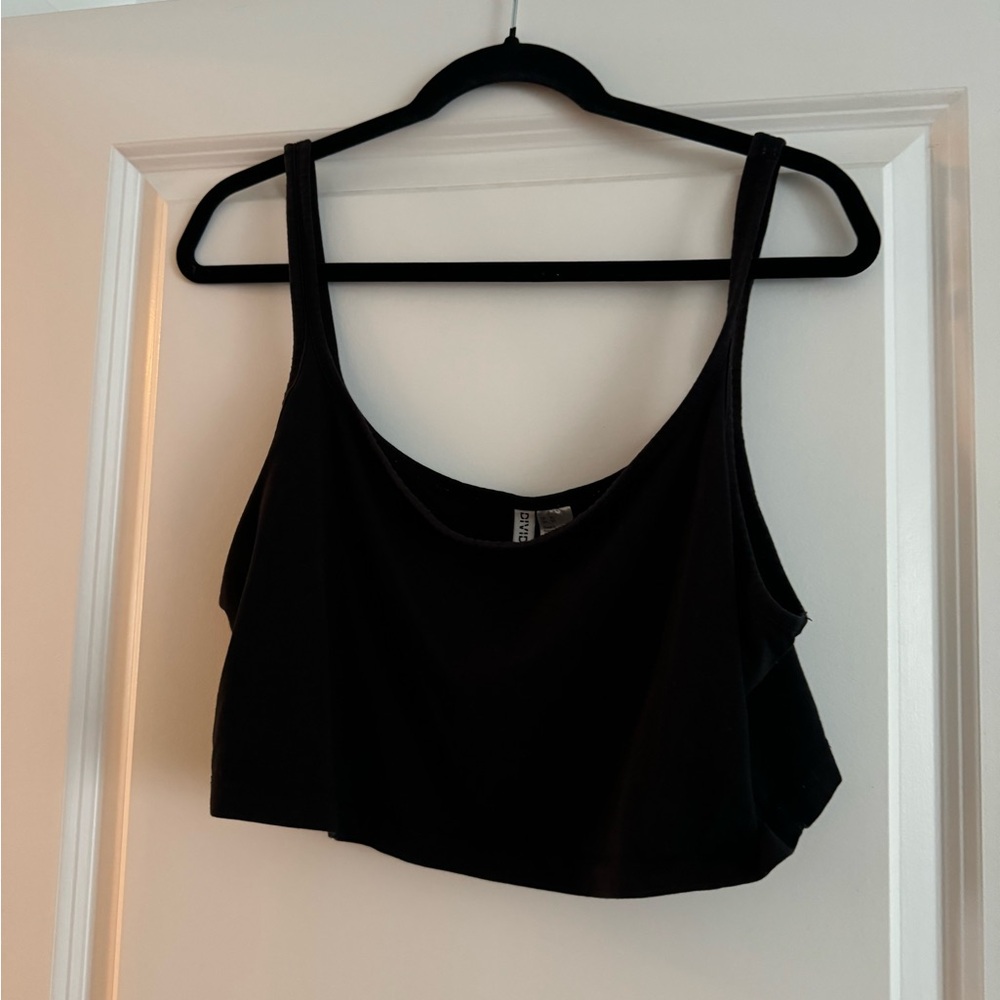 XL H&M crop tank top in black